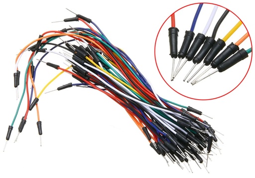 [SB65BC] .Cablecillos Jumper variados macho-macho para Protoboard, Set de 65 Pzs (SB65BC)