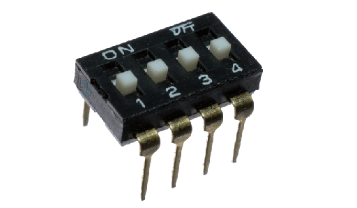 [KF1027A-254-4P] .Dip Switch de 4 vias 8 pines tipo circuito (KF1027A-254-4P)