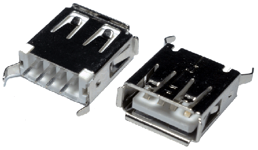 [USB-AI180] .Conector USB hembra AC p/impreso pin recto (USB-AI180)