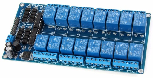 [SRD05-X16PCB] .SRD05-X16PCB Modulo de 16 rele 5VDC 10A para PICs Arduino MCU