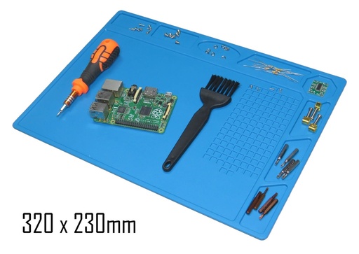 [MAT-4] MAT-4 Base de Soldadura de Jebe Siliconado, Plataforma de Trabajo con aislamiento para estación de soldar 320x230mm