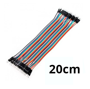 [4020MM] .Cable jumper Macho-Macho Set 40 pines x 20cm Cobre/Aluminio Dupont (4020MM)