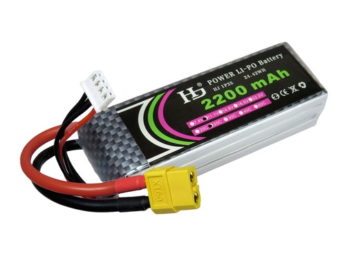 [LIPO-11V1-2200HJ] .Bateria LIPO recargable HJ 11.1V 2200mAh 25C 3S