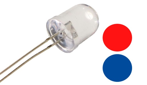 [LI-10-2C-WC] LED Intermitente Azul/Rojo de 10mm (LI-10-2C-WC)