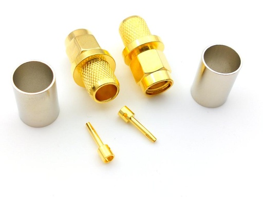 [RPSMA-K5DLP] .Conector SMA hembra para cable RG6 inverso f/dorado (RPSMA-K5DLP)
