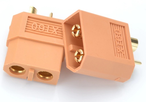 [XT60MH] Set de Conectores XT60 Macho y Hembra de Alta Corriente y Bajo Voltaje para Baterias, Drones, RC
