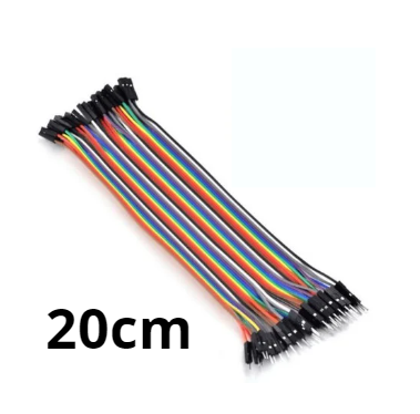 [4020MH] .Cable jumper Macho-Hembra  Set 40 pines x 20cm Cobre/Aluminio Dupont (4020MH)