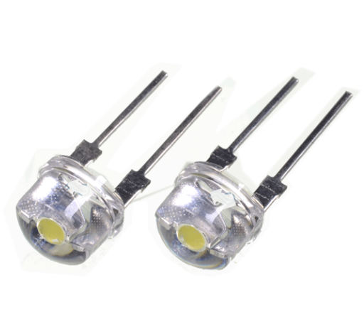 [LB-SH8WC] .LED blanco 8mm transparente alto brillo 0.75W 6500-700k Straw Hat 3.0-3.2V (LB-SH8WC)