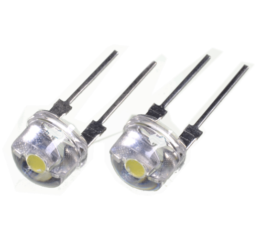 [LB-SH8WC] LED blanco 8mm transparente alto brillo 0.75W 6500-700k Straw Hat 3.0-3.2V (LB-SH8WC)