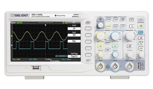 [SDS1052DL+] Osciloscopio digital de 2 canales de 50 MHz Siglent, Incluye Puntas de Prueba y CD con Software (SDS1052DL+)