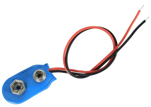 [NB-2Blue] Broche de Conexion Azul para Bateria de 9 Voltios con Cable 10cm