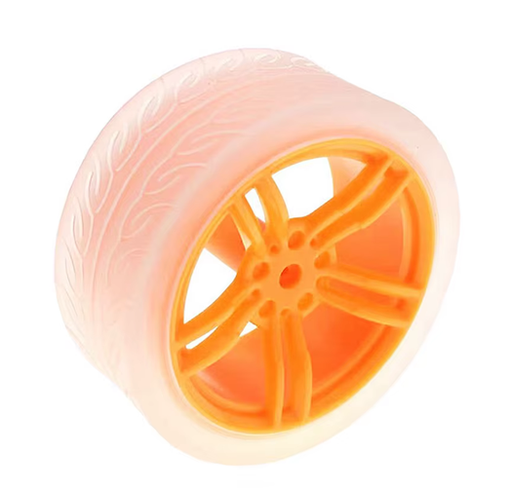 [kzy-8040] Rueda naranja con neumatico blanco