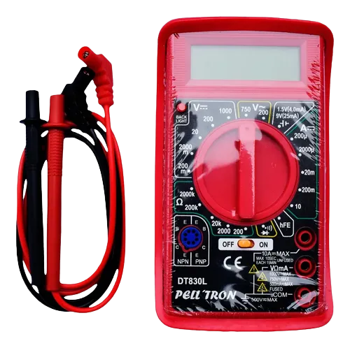 [DT830L] Multimetro Digital Pelltron incluye cable y protector