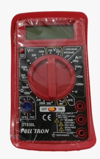 [DT830L] Multimetro Digital Pelltron incluye cable y protector