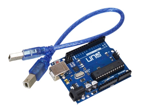 [UNOR3-OC+] Uno R3+ Compatible con IDE Arduino, Modulo de Desarrollo "OverClick"+ Cable USB