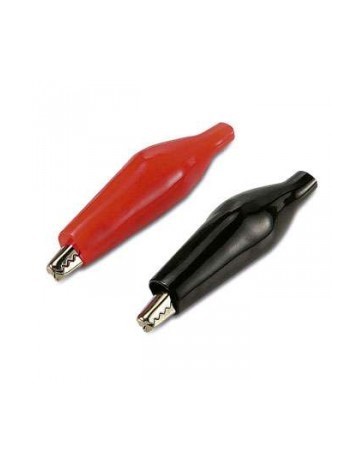 [QK-8144-5A] Cocodrilo Clip para cable 5A, 44mm con Capucha negro o rojo (QK-8144-5A)