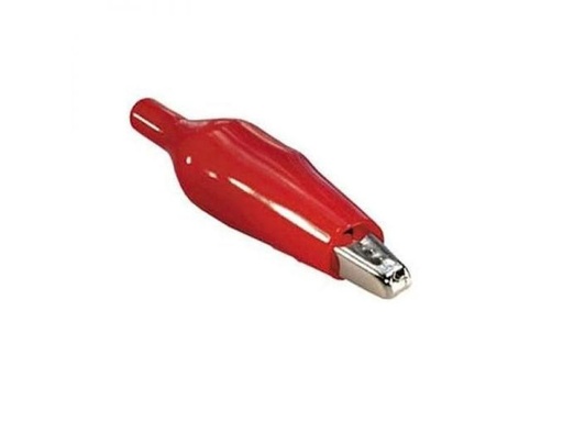 [QK-8142-3A] .Cocodrilo Clip para cable 3A,con capucha rojo o negro, 34mm (QK-8142-3A)