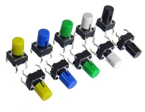 [T-6x6-p] *Tact switch 4 pin 5mm con perilla (T-6x6-p)