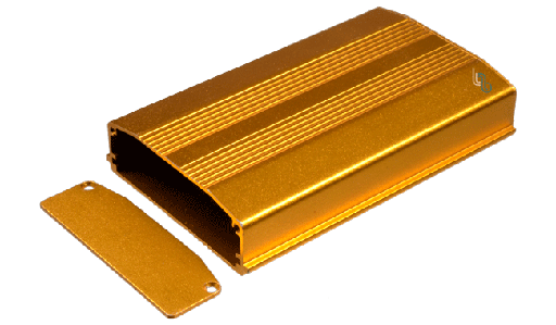 [CA-65X20X100GL] Caja de aluminio 62x20x100mm color dorado con tapa (CA-65X20X100GL)